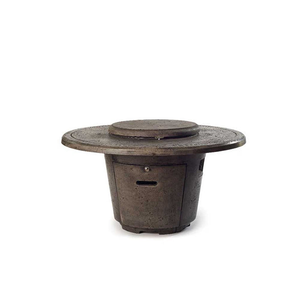 Contempo and Indio Round Fire Table Lid in Dark Basalt