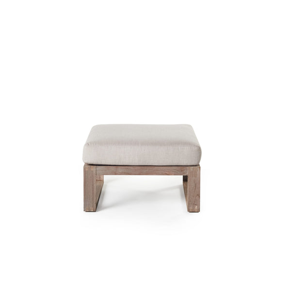 Belvedere Ottoman in Weathered Teak