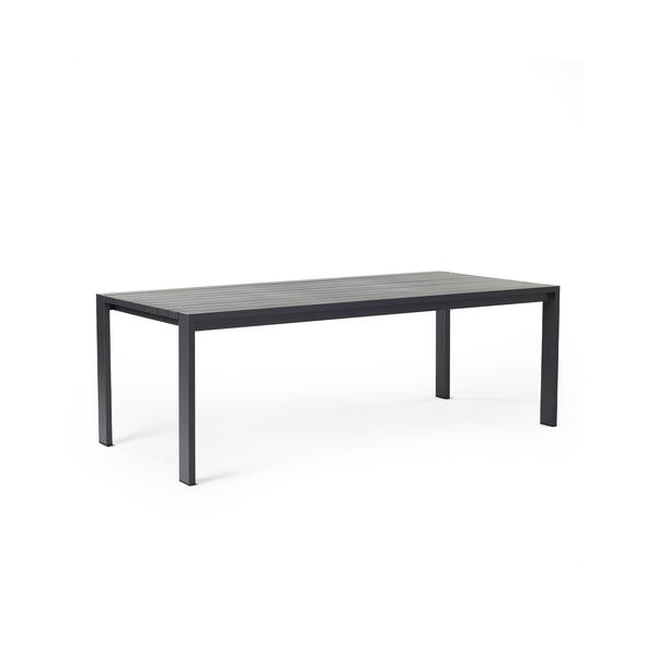 Belvedere Rectangular Dining Table in Charcoal Aluminum