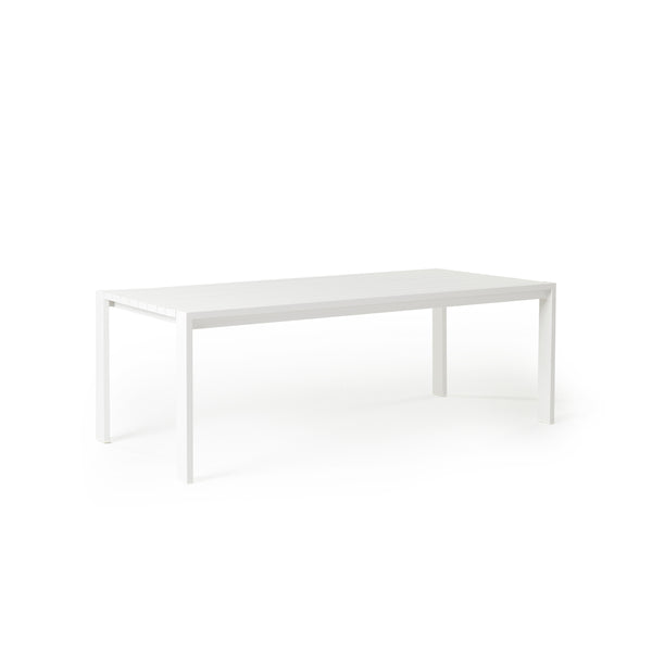 Belvedere Rectangular Dining Table in White Aluminum