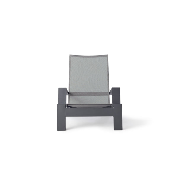 Breeze Adirondack Chair in Charcoal Aluminum & Silver Mesh
