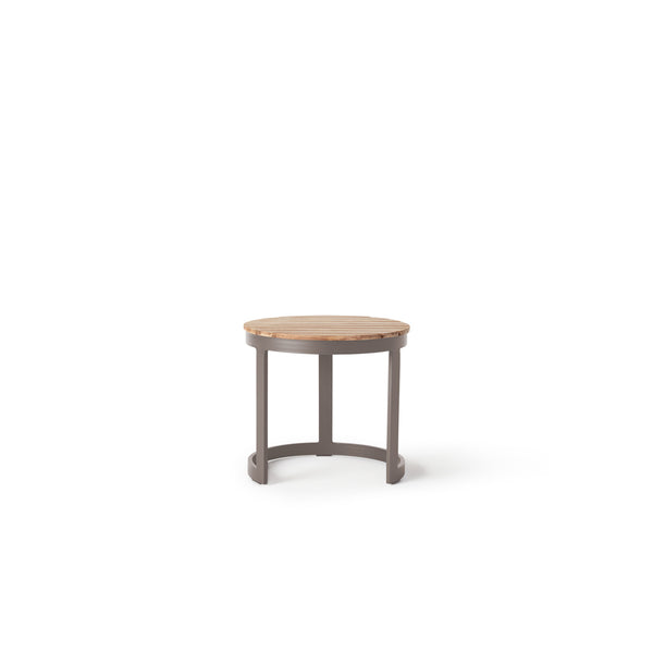 Ventura 18" Side Table in Quartz Grey - Teak Top