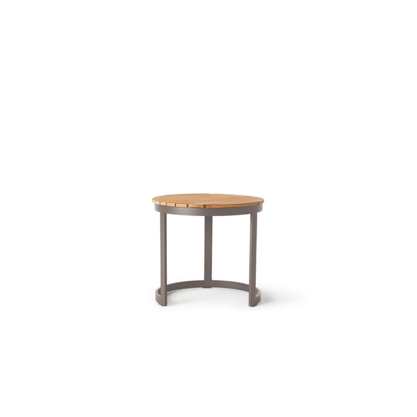 Ventura 20" Side Table in Quartz Grey - Teak Top