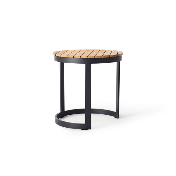 Ventura 20" Side Table in Charcoal - Teak Top