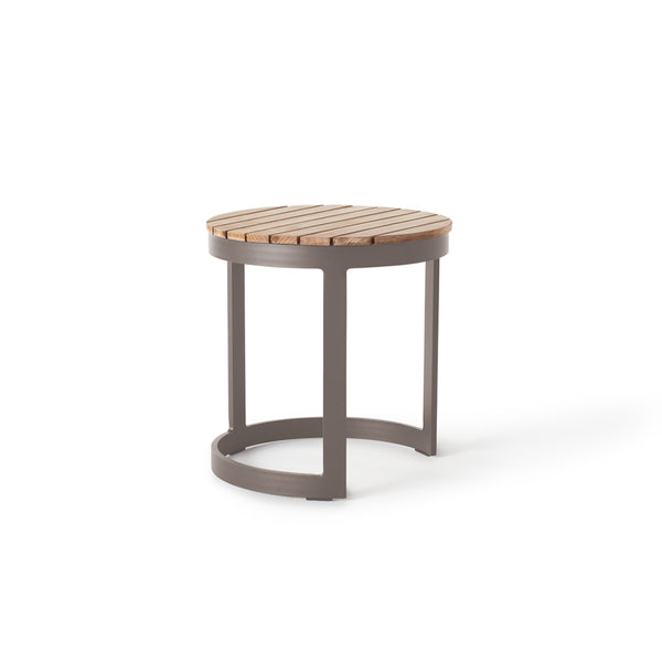 Ventura 18" Side Table in Quartz Grey - Teak Top