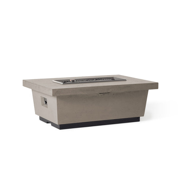 Contempo Select Rectangular Fire Table with Drawer in Light Basalt