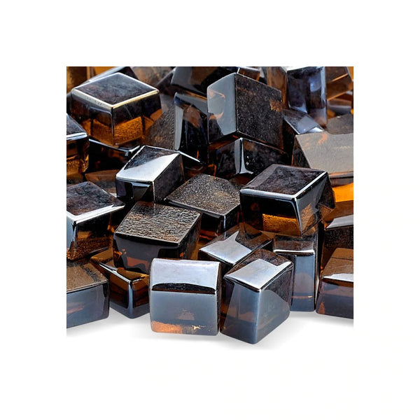 Cubed Copper Luster Fire Glass (10 lbs)
