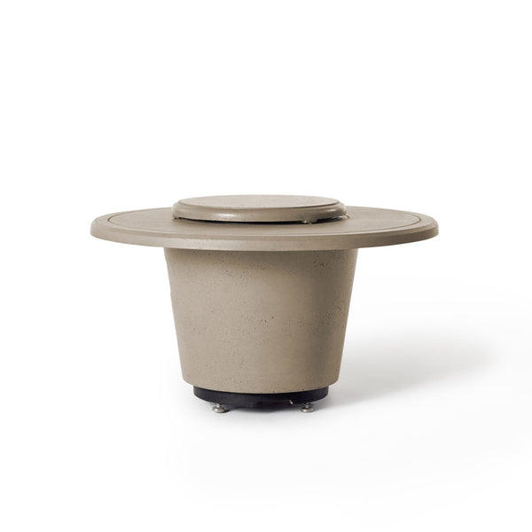 Contempo and Indio Round Fire Table Lid in Smoke