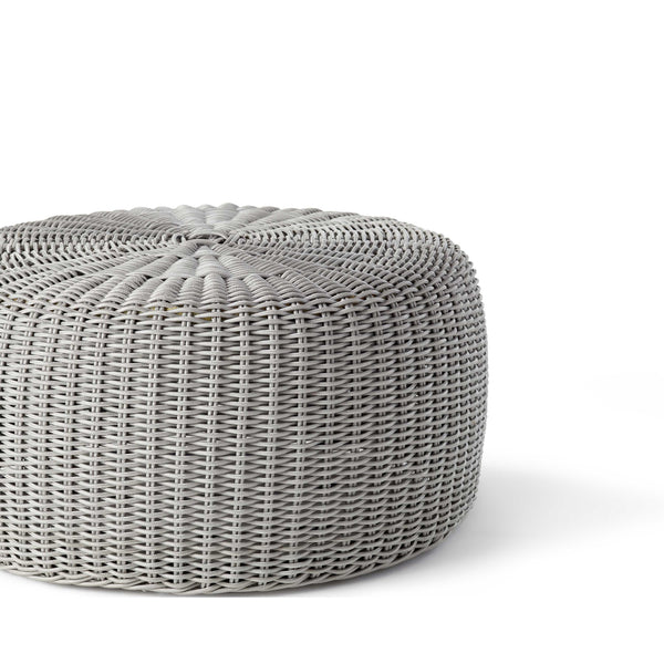 Barrel Woven Pouf in Light Grey (Large)