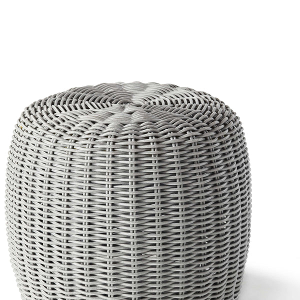 Barrel Woven Pouf in Light Grey (Small)