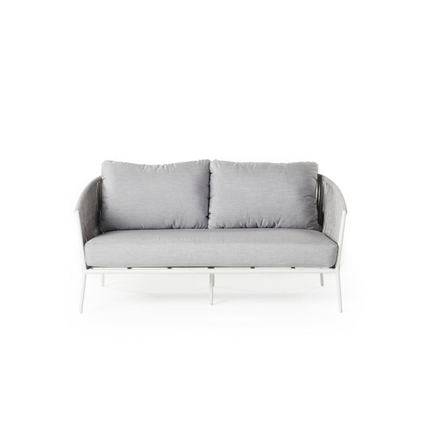 Olema Loveseat in White Aluminum