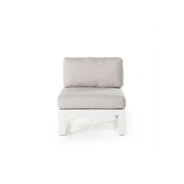 Belvedere Sectional Armless Chair in White Aluminum