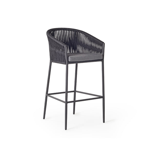 Olema Bar Chair in Charcoal Aluminum