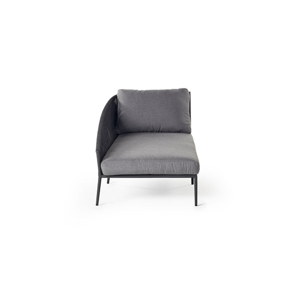 Olema Day Bed Right-Arm Chaise in Charcoal Aluminum