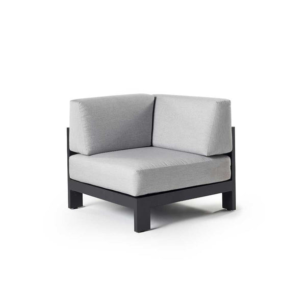 Tiburon Sectional Corner Chair in Charcoal Aluminum