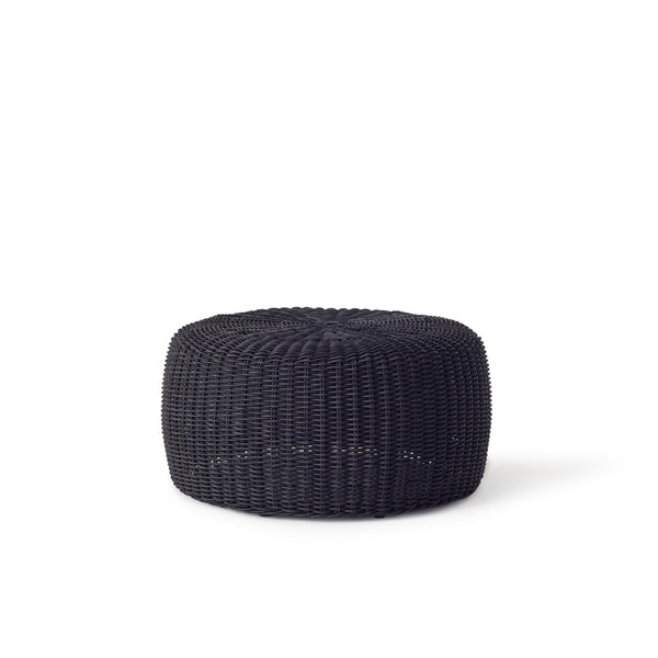 Barrel Woven Pouf in Charcoal (Large)
