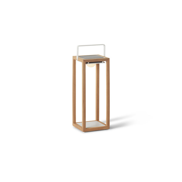 Lux Teak Floor Lamp in White