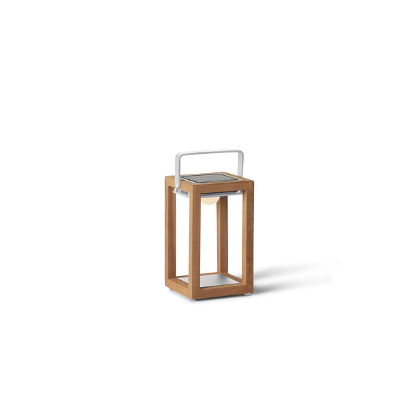 Lux Teak Table Lamp in White