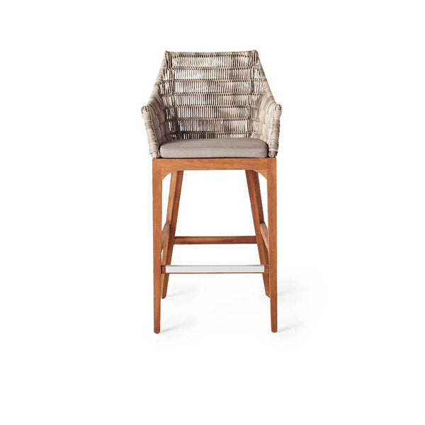 Madera Bar Chair in Teak and All-Weather Wicker
