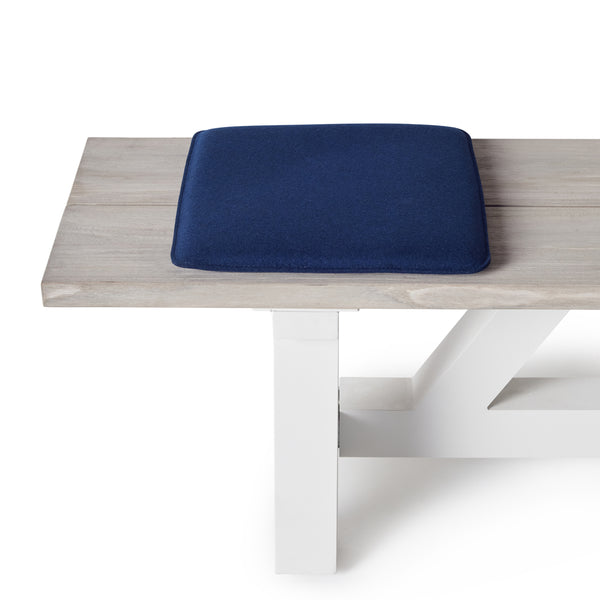 Merino Wool Felt Square Seat Pad in Marine
