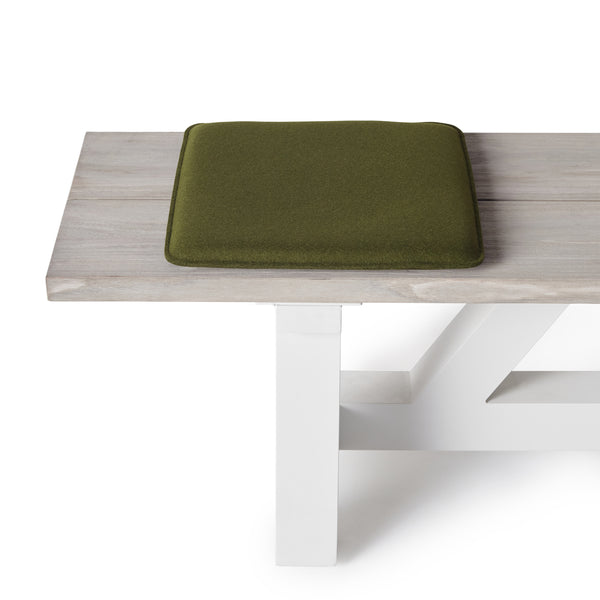 Merino Wool Felt Square Seat Pad in Moss