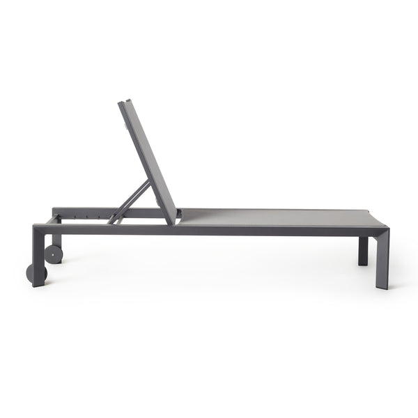 Santa Monica Chaise Lounge in Charcoal Aluminum