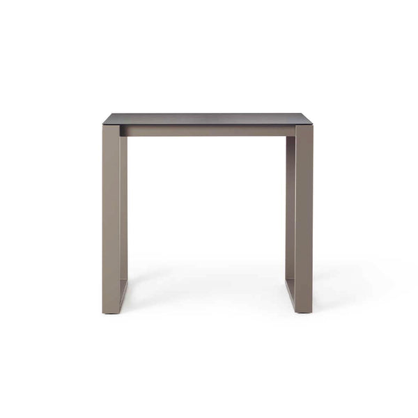 Ventura 48" Bar Table in Quartz Grey - Ceramic-Style Glass Top