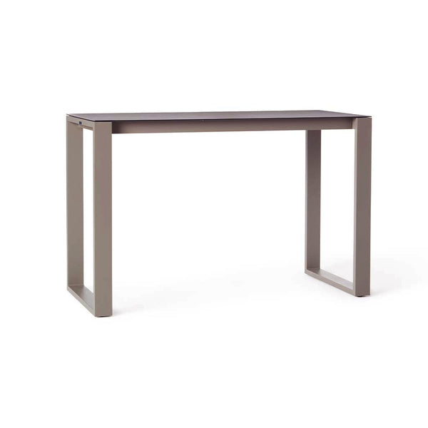 Ventura 66" Bar Table in Quartz Grey - Ceramic-Style Glass Top