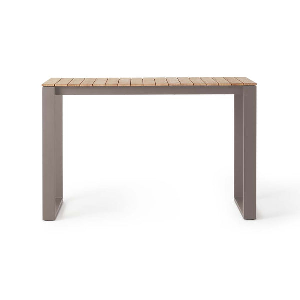 Ventura 66" Bar Table in Quartz Grey - Teak Top