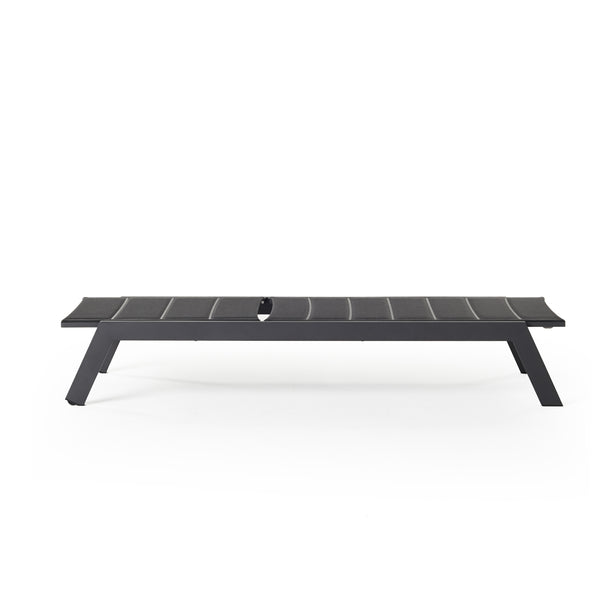 Tiburon Chaise with Padded Sling in Charcoal Aluminum