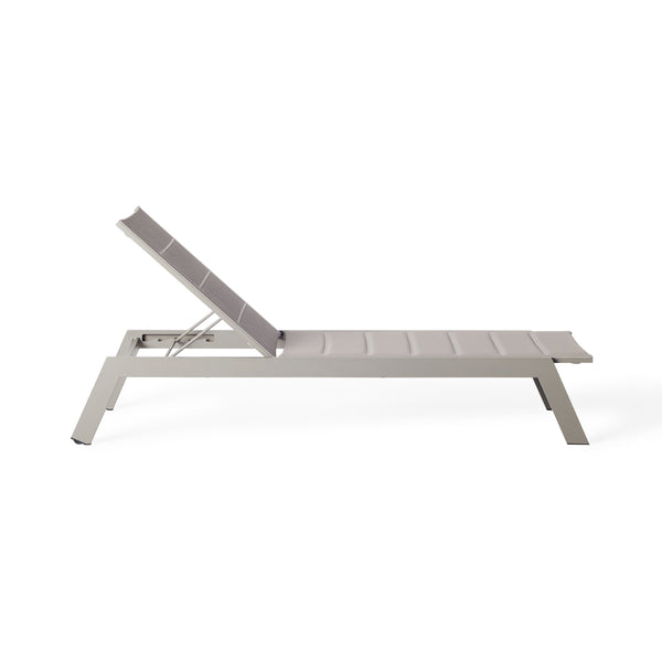 Tiburon Chaise with Padded Sling in Quartz Grey Aluminum