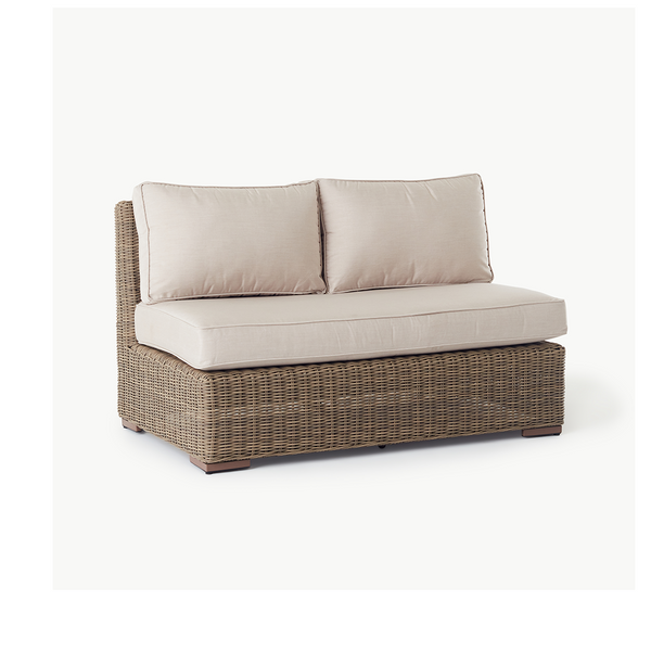 Sausalito Sectional Double Armless Loveseat in Natural